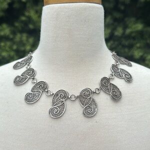 Statement Set - Antique Siam Thai Filigree Sterling Necklace & Bracelet
